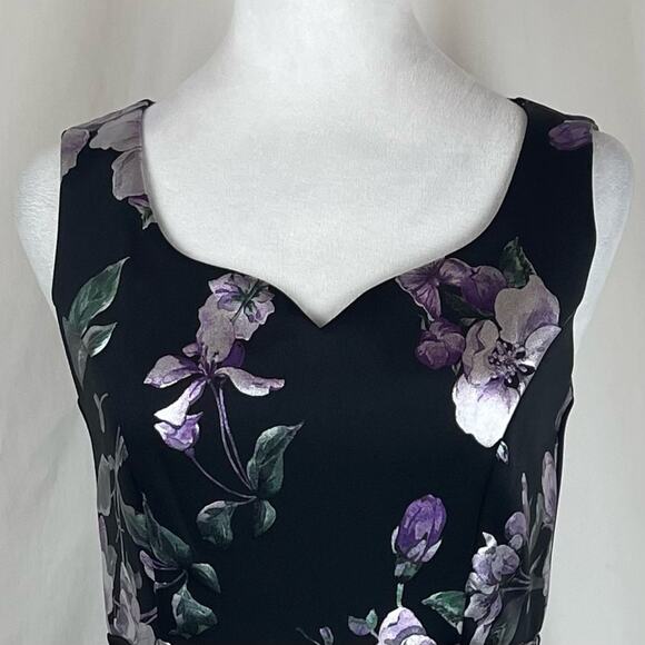 Stella & Julie Black W Metallic Floral Print Party WhimsiGoth Dress NWOT Size 6 - Picture 3 of 13